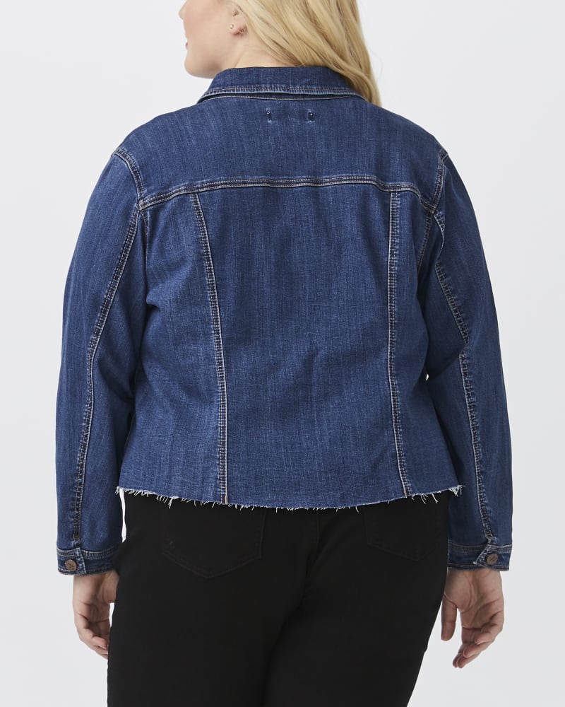 Plus size jean jacket with fur hot sale